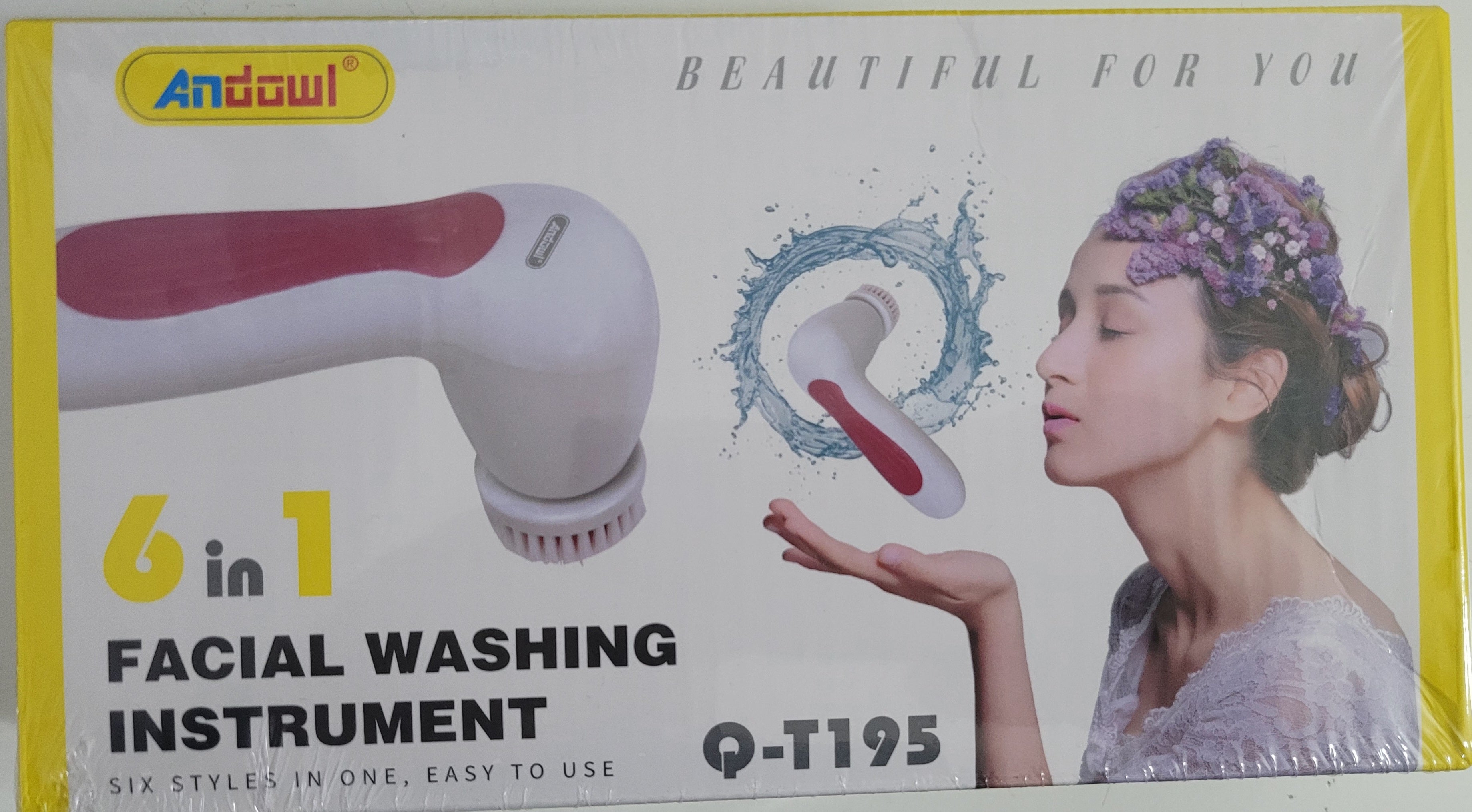 Aparat de masaj si curatare faciala 6 in 1, T1951 pentru Curatare Exfoliere si Masaj Tehnologie 4D Rezistenta la Apa 6000RPM