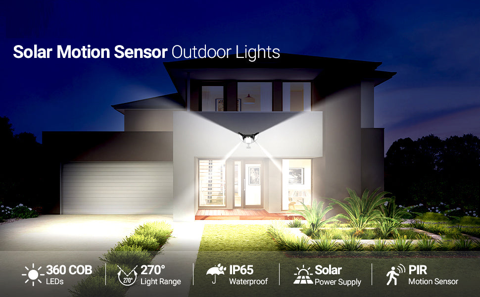 Lampa solara tripla 6 led cob mare cu senzor de miscare ,telecomanda ,senzor de lumina 360 led cob