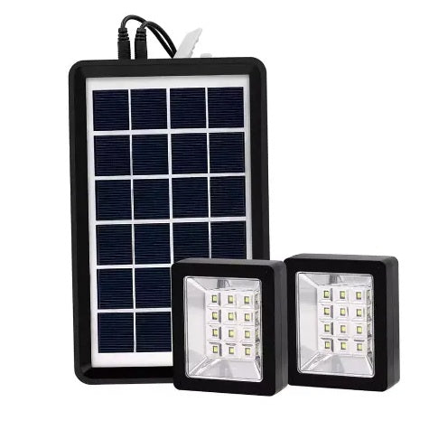 Lampa solara cu 2 Proiectoare ideala pentru Iluminatul Gradinilor/Teraselor/Camping/Pescuit