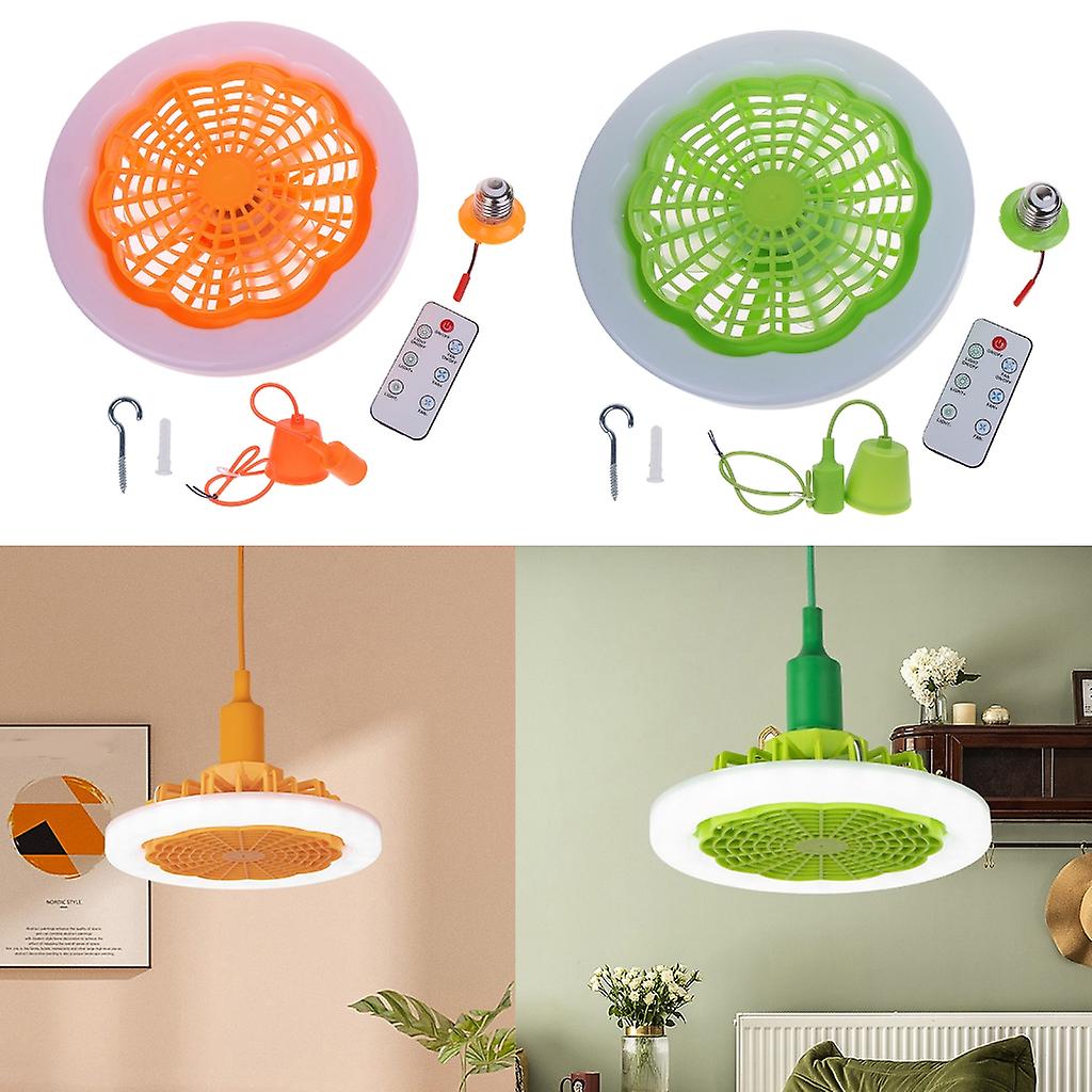 Ventilator De Tavan Cu Lampa De Iluminare 30W fasung normal E27 Cu telecomanda,verde,portocaliu sau alb