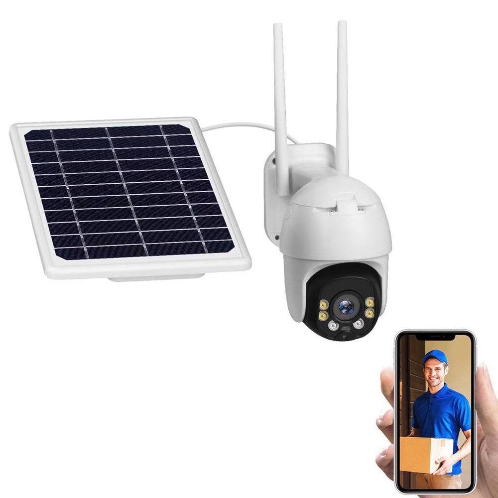 Cameră IP solară fără fir 100% autonomă cu baterii reîncărcabile puternice cu auto-încărcare, 360 de grade