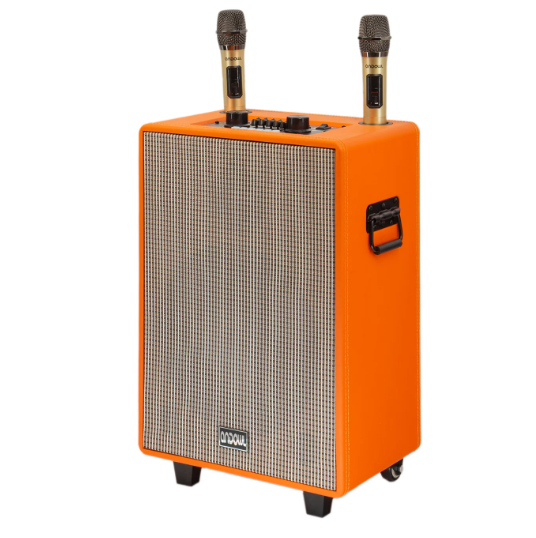 Difuzor boxa portabila Andowl cu funcție Karaoke 12MAX 1000W - Portocaliu 12″