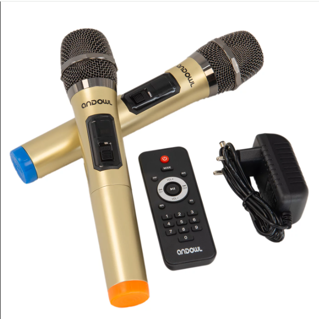 Difuzor boxa portabila Andowl cu funcție Karaoke 12MAX 1000W - Portocaliu 12″
