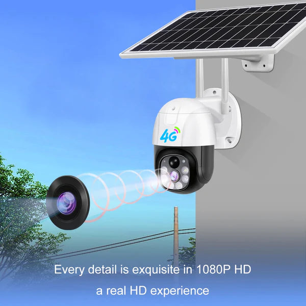 Camera de Supraveghere Solara 4G Cartela SIM 3 MP, Full HD 1080p, Panou Solar 9W Rezistenta La Apa IP 66, Alba