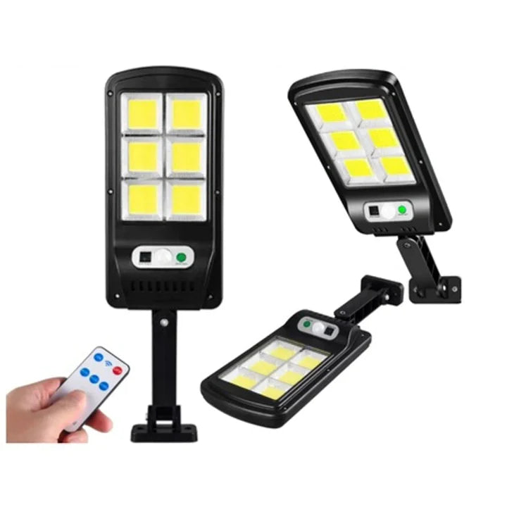 Lampa Solara Led Putere 30w cu inductie, 6x LED COB, Ip65, Lumina Alba 6500k, Negru,telecomanda,senzor de miscare