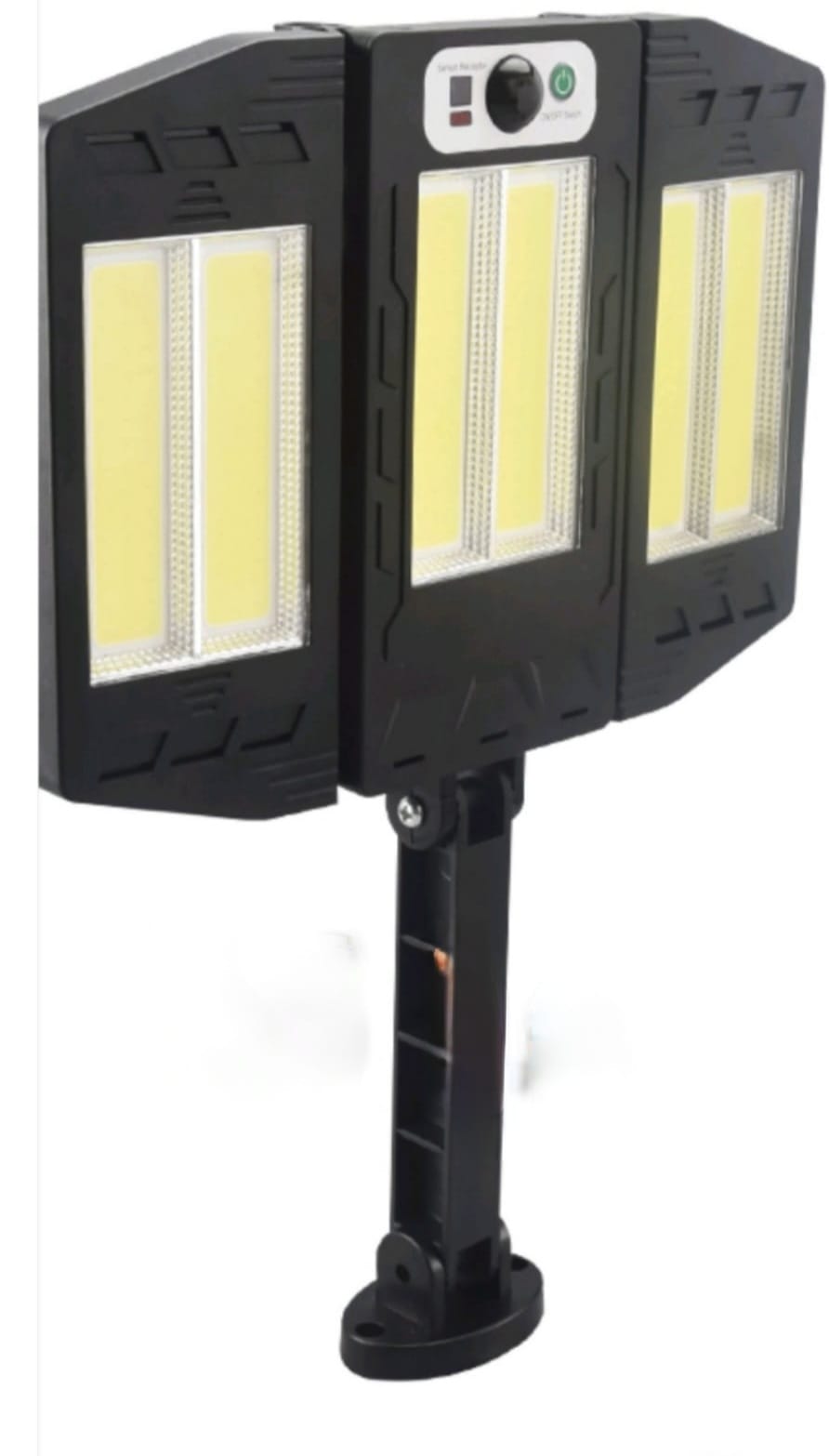 Lampa solara tripla 6 led cob mare cu senzor de miscare ,telecomanda ,senzor de lumina 360 led cob