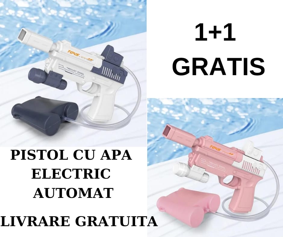 Pistol cu apa electric automat Rezervor 400ml Distanta de tragere 5-10m 29x4x16cm