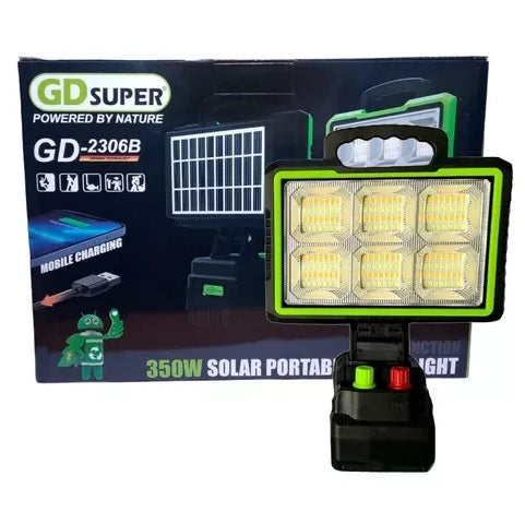 Proiector solar de 350W pentru Dumetii,Pescuit,Camping Autonomie pana la 20 ore,lumina rece/calda sau combinata