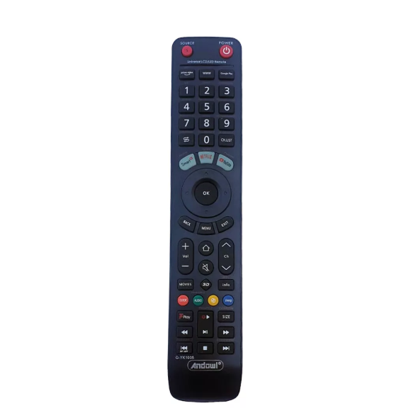 Telecomanda TV universala Andowl Q-YK1005 compatibila cu majoritatea TV-urilor de pe piata. Taste dedicate Smart TV, Netflix, Youtube, Google Play, Prime Video, www. Nu necesita setari suplimentare pentru televizoarele LG / SONY / SAMSUNG.