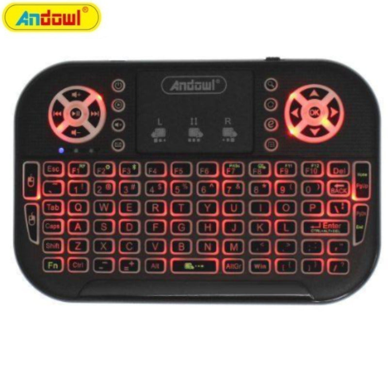 Mini Tastatura WiFi, cu Touchpad, Iluminata RGB, Compacta, 2.4Ghz, Reincarcabila USB
