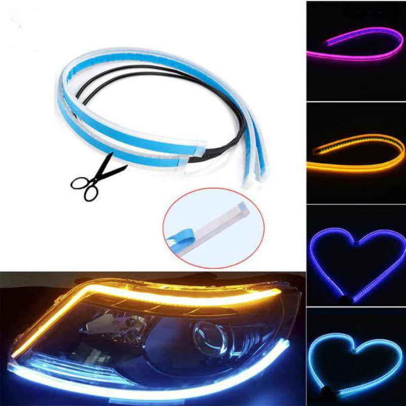 Set 2 benzi LED strip pentru faruri cu functie de semnal secvential Q-LED2802