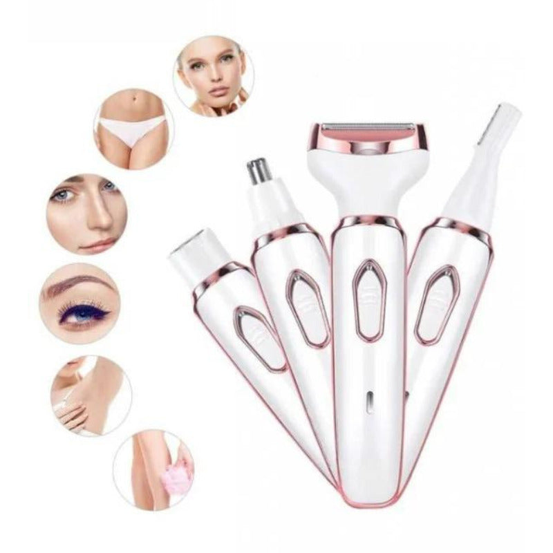 Epilator 4 in 1, Wet & Dry, 4 accesorii, cap de epilare lavabil AO 78148