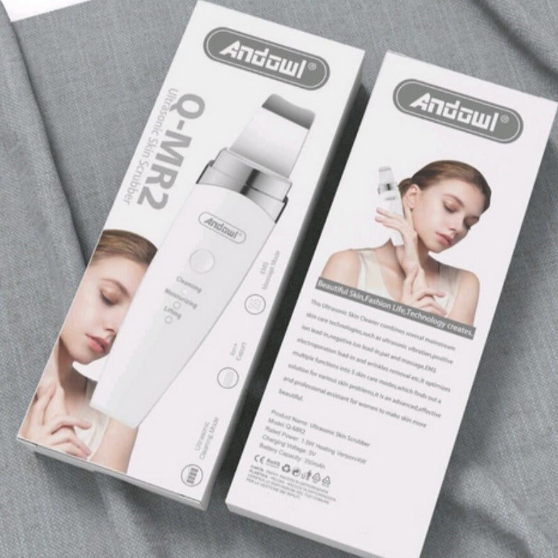 Aparat de Curatare Faciala cu Ultrasunete, cu Ioni, pentru Indepartare Puncte Negre, Hidratare, Exfoliere, Curatare Ten, Antirid