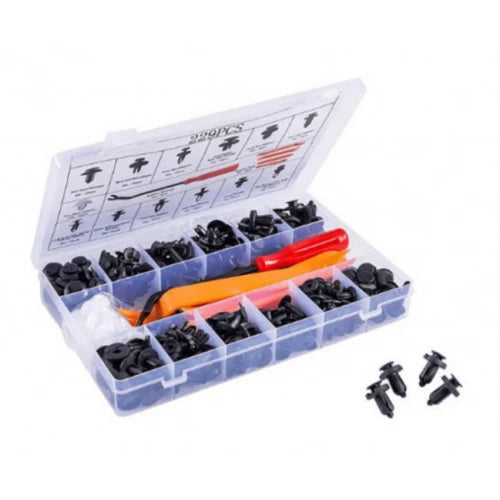 Trusa clipsuri auto 229 piesecu unelte demontare incluse+Cadou