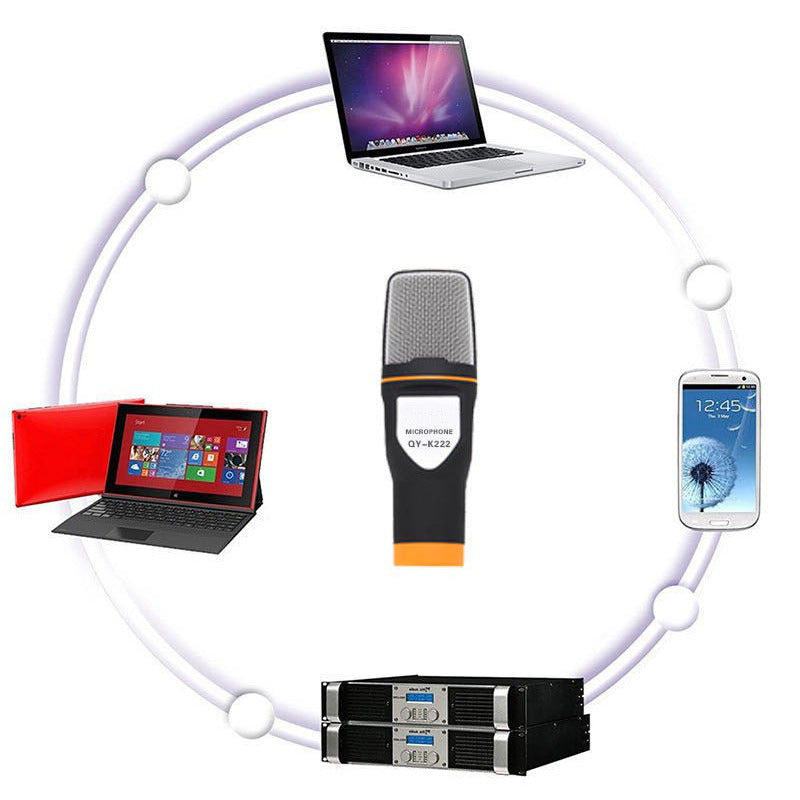 Microfon profesional QY-K222, trepied si filtru