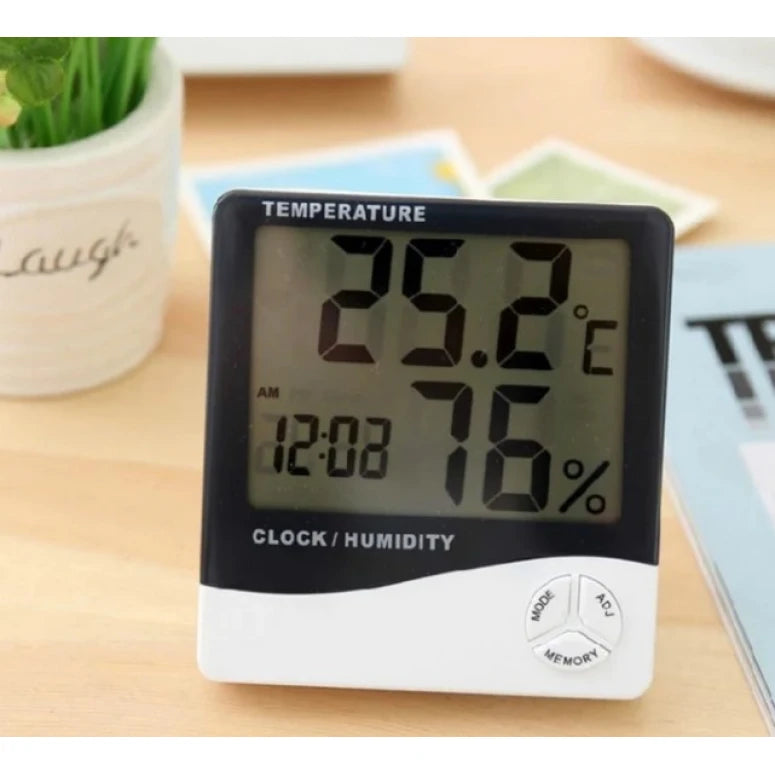 LIVRARE GRATUITA 3 BUC X CEAS TERMOMETRU, HIGROMETRU DIGITAL DE CAMERA - AFISARE ORA, TEMPERATURA, UMIDITATE