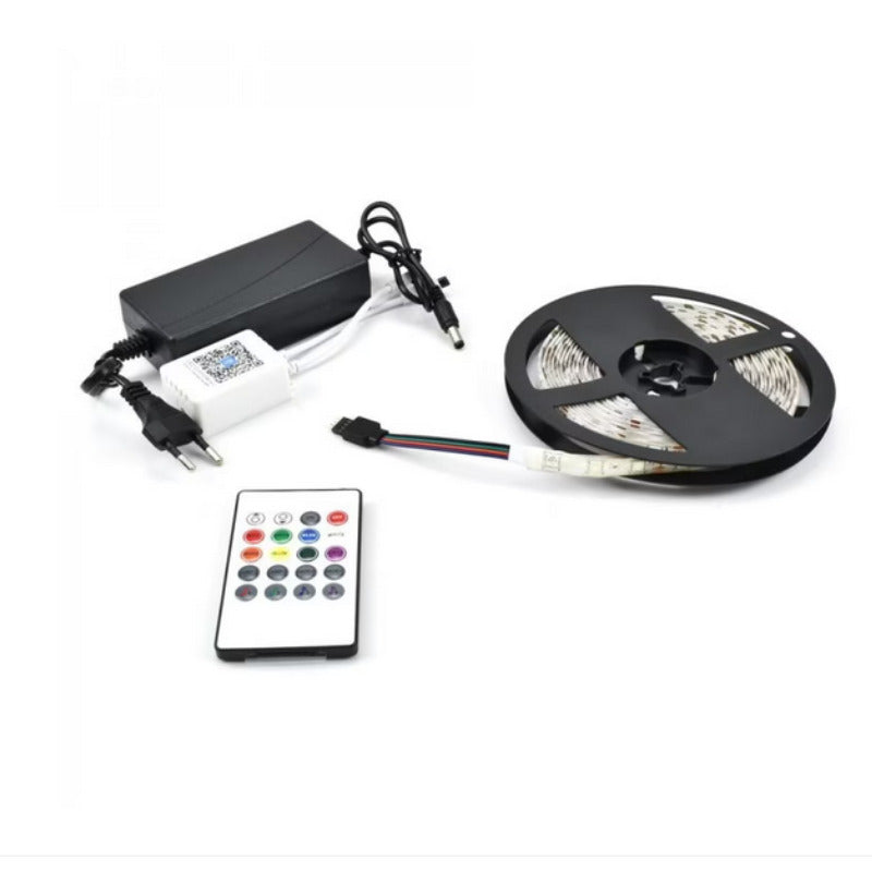 Banda LED RGB autoadeziva cu functie de sunet, Bluetooth si telecomanda, Q-ST50,