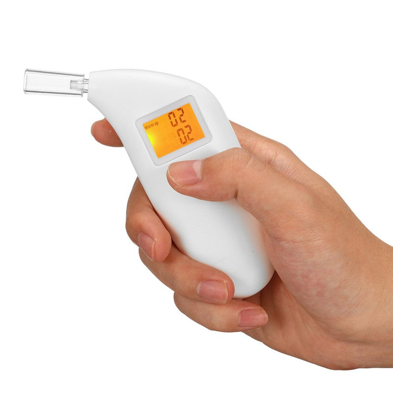 Alcool Test Digital ALB cu Display Iluminat si 5 Capete silicon de Suflare