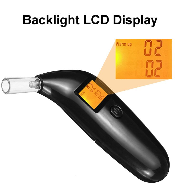 Alcool Test Digital ALB cu Display Iluminat si 5 Capete silicon de Suflare