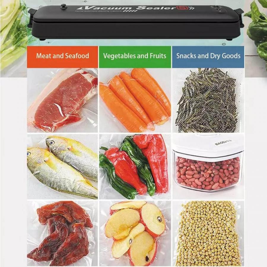 Aparat De Vidat Si Sigilat Vacuum Sealer, Tnagora®, Q-Z100, 220V, 90W, negru, 30cm negru