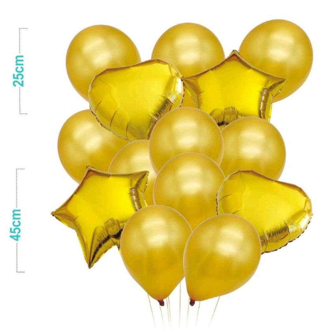 set 20 baloane 14 baloane aniversare gold FA0339+6 Baloane Smiley Face, 30 cm