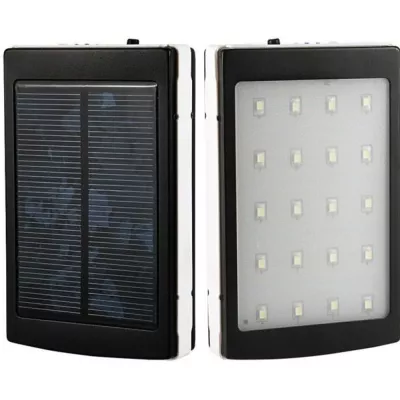 Baterie externa 20000mAh cu incarcare solara si lanterna 20 LED uri