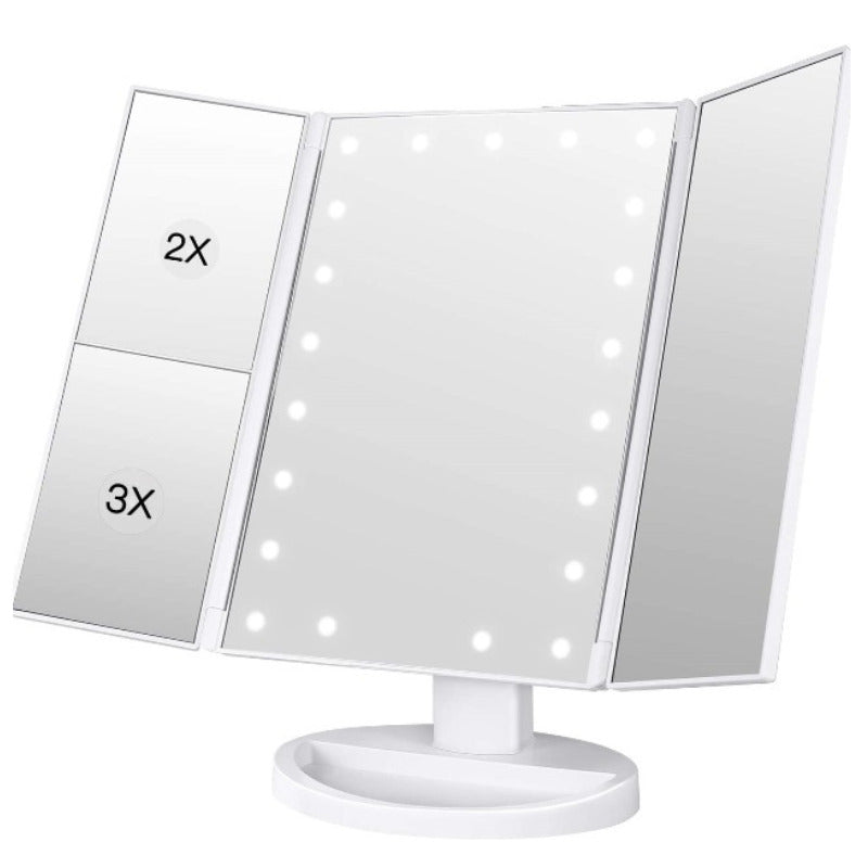 Oglinda tripla cu marire cu 22 LED-uri albe Q-LM11 ANDOWL