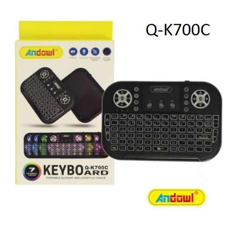Mini Tastatura WiFi, cu Touchpad, Iluminata RGB, Compacta, 2.4Ghz, Reincarcabila USB
