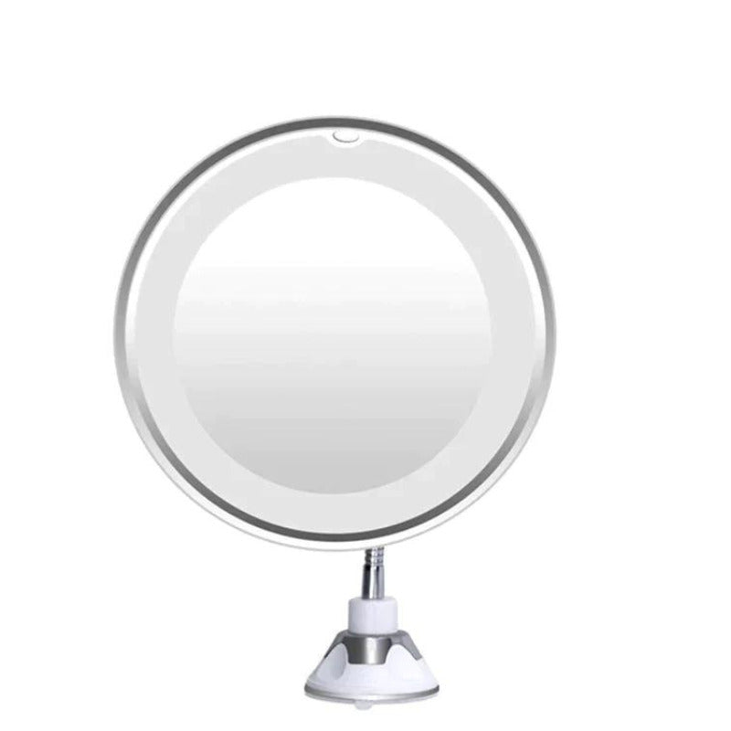 Oglinda flexibila cu ventuza, pentru machiaj, marire 10x si Iluminare LED, Q-TL113