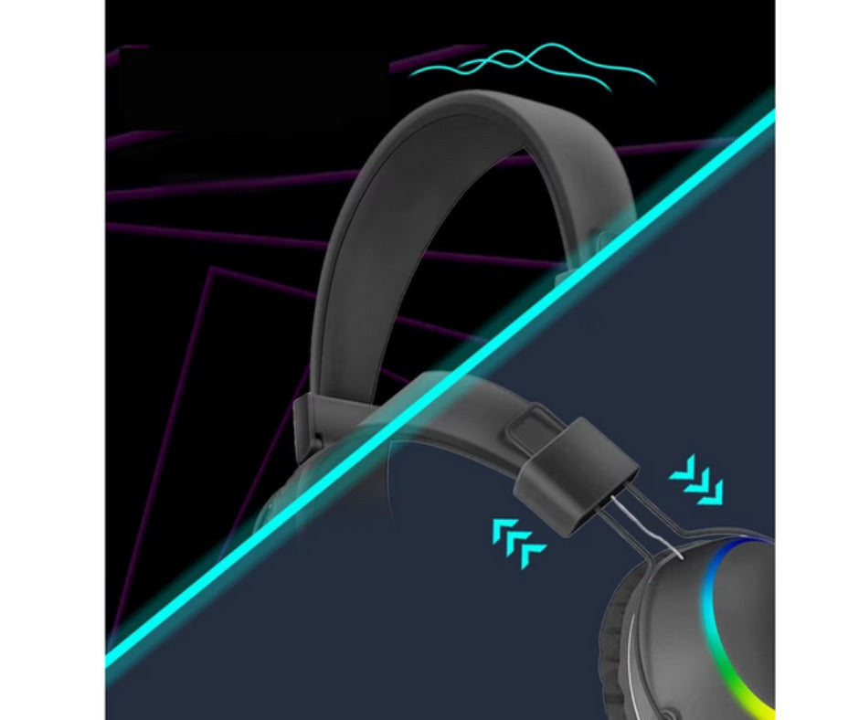 Casti Gaming Wireless, Stereo, Lumini RGB, Tehnologie Sunet 4D, Slot pentru Card de Memorie, Ajustabile