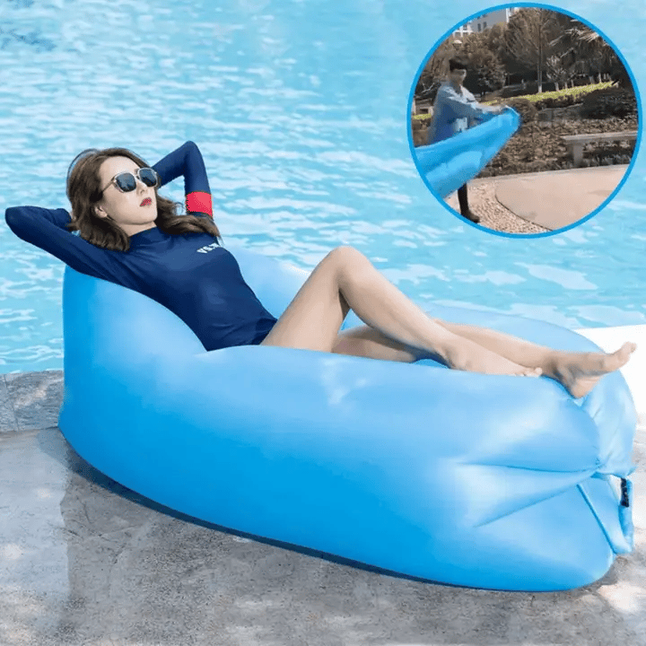 Saltea gonflabila portabila 180x70 tip sezlong pentru plaja,piscina sau aer liber