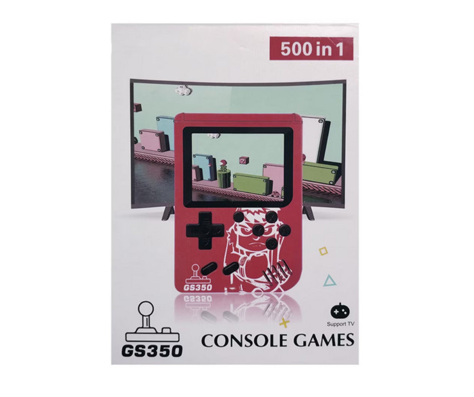 Consola Retro, 500 de Jocuri, Conectare TV, Cablu AV, Ecran LCD, Rosu