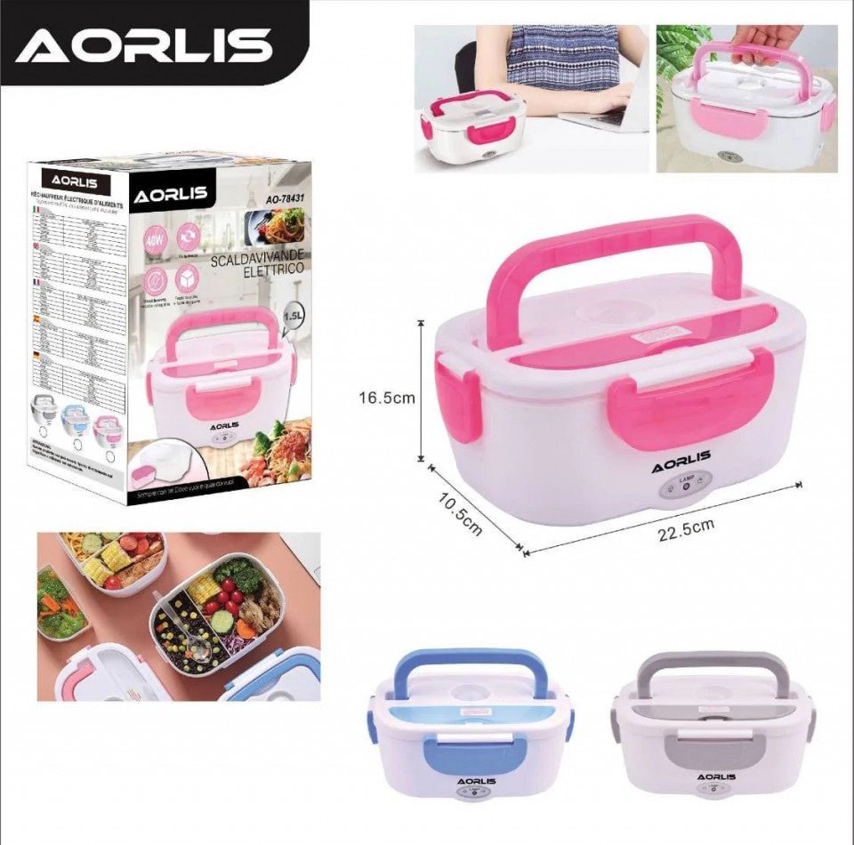 LIVRARE GRATUITA Caserola electrica 220V cu 2 compartimente, capacitate 1.5L AO 78431