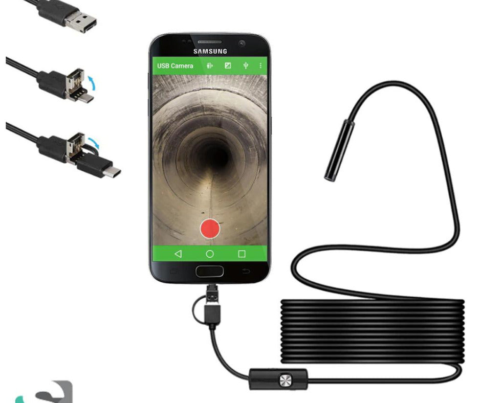 Camera Inspectie 3 in 1, Full HD, Rezistenta la Apa, Ip67, Negru