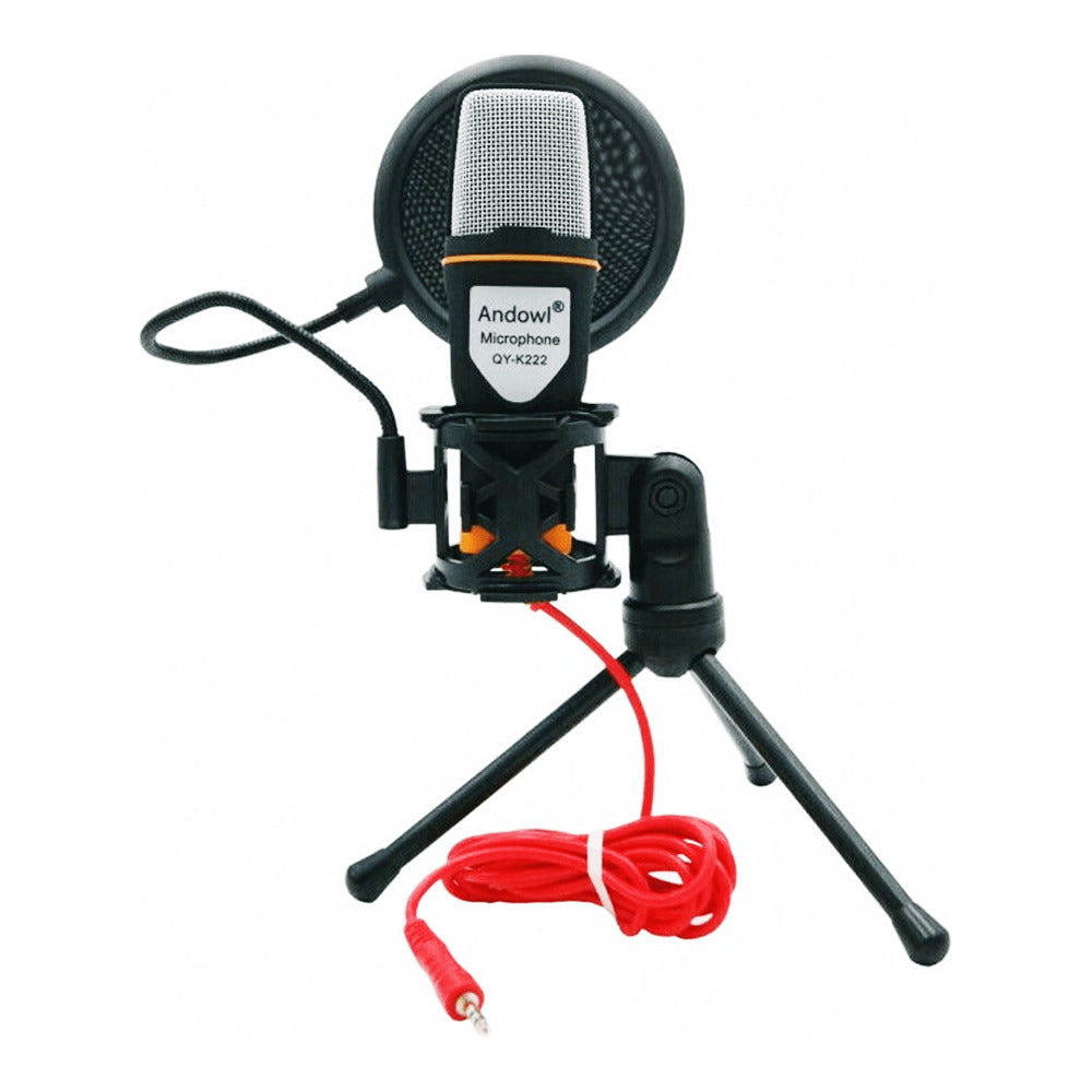 Microfon profesional QY-K222, trepied si filtru