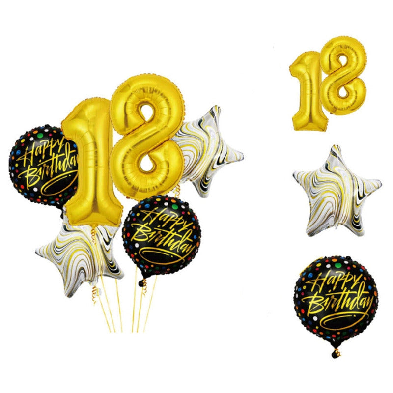Set 6 baloane majorat cifra 18 BF0029