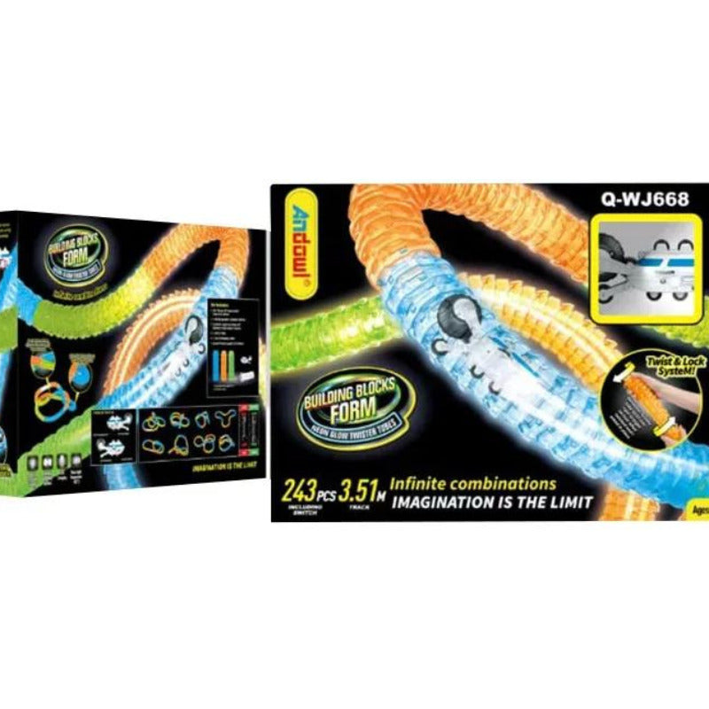 Set masinuta cu pista luminoasa 243 piese q-wj668