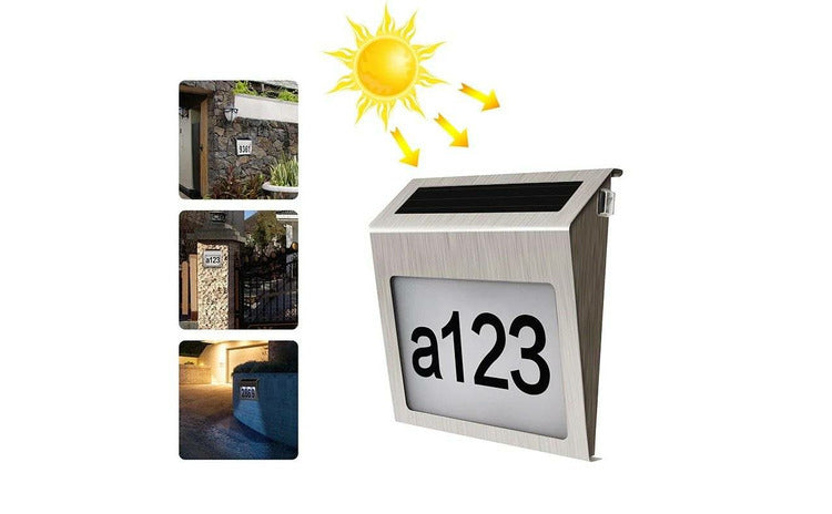 LIVRARE GRATUITA Numar De Casa Cu Iluminare Led Si Panou Solar + 2buc Lampa solara cu senzor de miscare, 100 LED