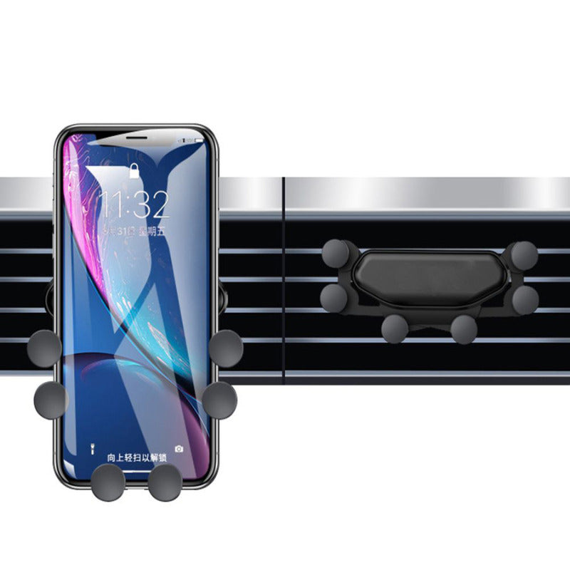 Suport auto telefon prindere in grila cu 6 puncte de fixare negru ZJ017