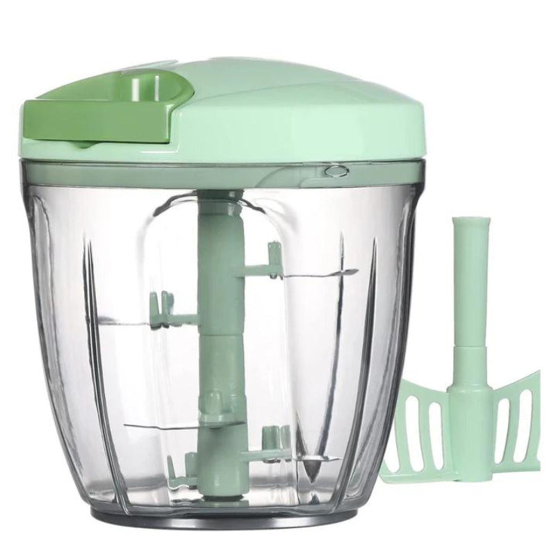 Tocator si Mixer Manual sfoara 2in1, Capacitate 900ml, Lame din Otel Inoxidabil