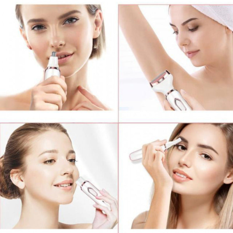 Epilator 4 in 1, Wet & Dry, 4 accesorii, cap de epilare lavabil AO 78148