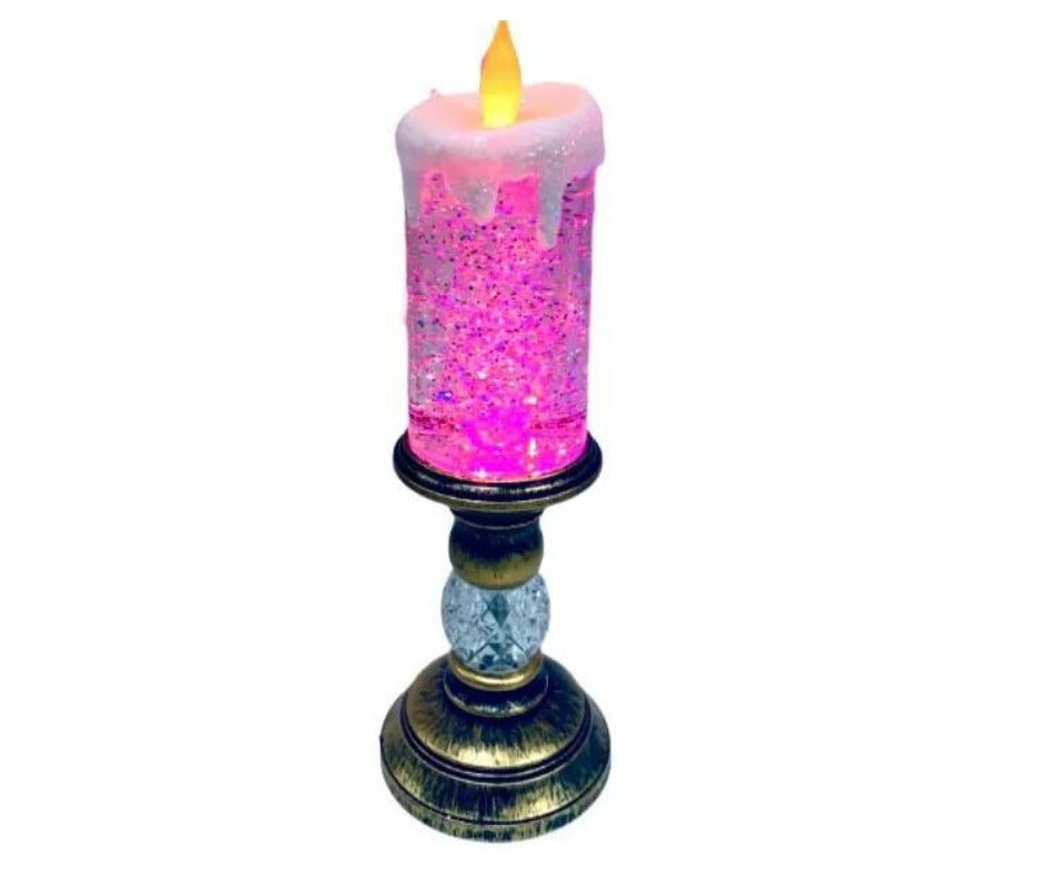 Lampa decorativa lumanare stralucitoare colorata RGB Culoare - auriu Set - 1 bucata