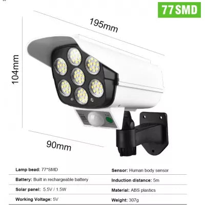 Lampa Solara tip Camera 77LED SMD Senzor de miscare,crepuscular + Telecomanda