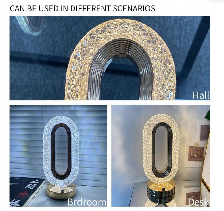Lampa Diamond Crystal LED cu 3 temperaturi de culoare, AO-50132, alb rece, alb cald, neutru, culoare auriu