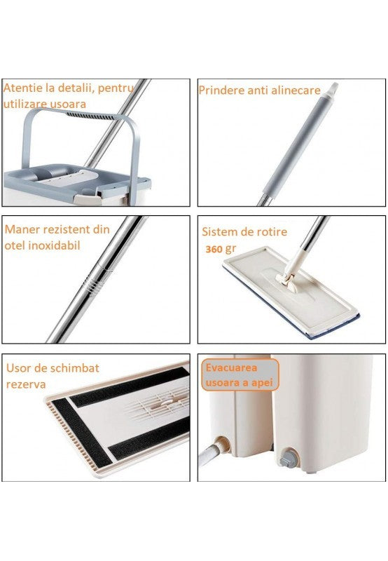 Mop profesional cu doua cuve de spalare si uscare