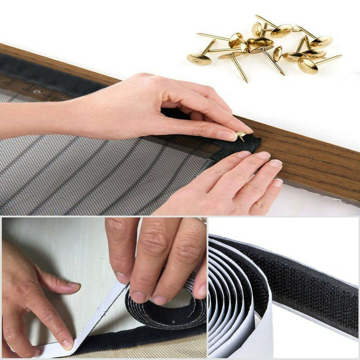 1+1Gratuit Perdea Cu Magneti Anti Insecte Magic Mesh, Culoare Negru