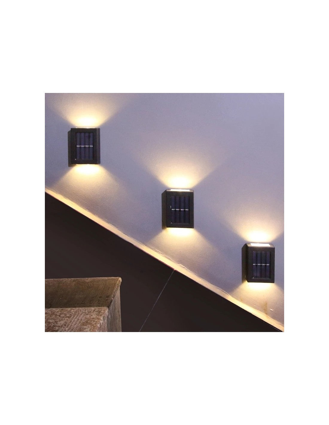Set 2 lampi solare perte,gard cu lumina bidirectionala