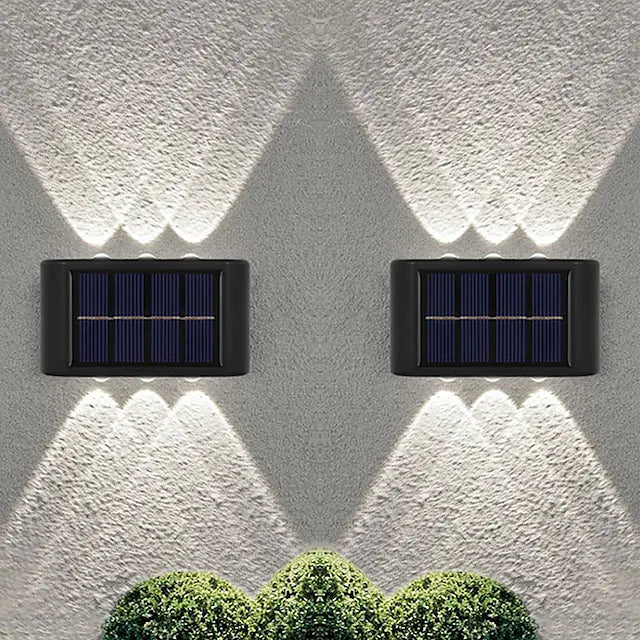 set 2 buc. aplice de perete pentru exterior, lampă cu led solară rezistentă la apă