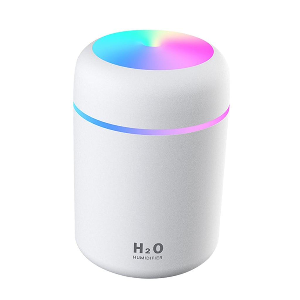 Umidificator si Difuzor Aromaterapie cu ultrasunete, capacitate 300ML, LED 7 culori