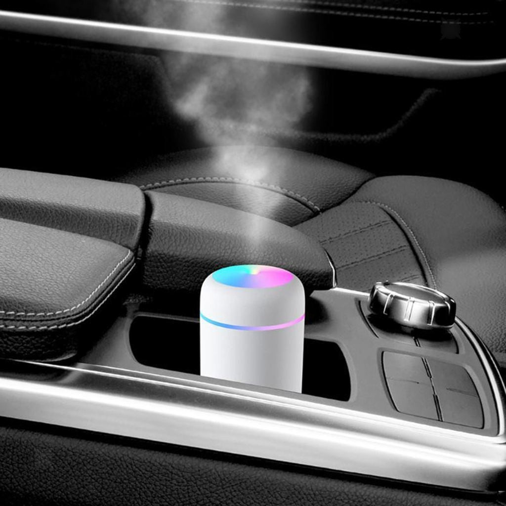 Umidificator si Difuzor Aromaterapie cu ultrasunete, capacitate 300ML, LED 7 culori